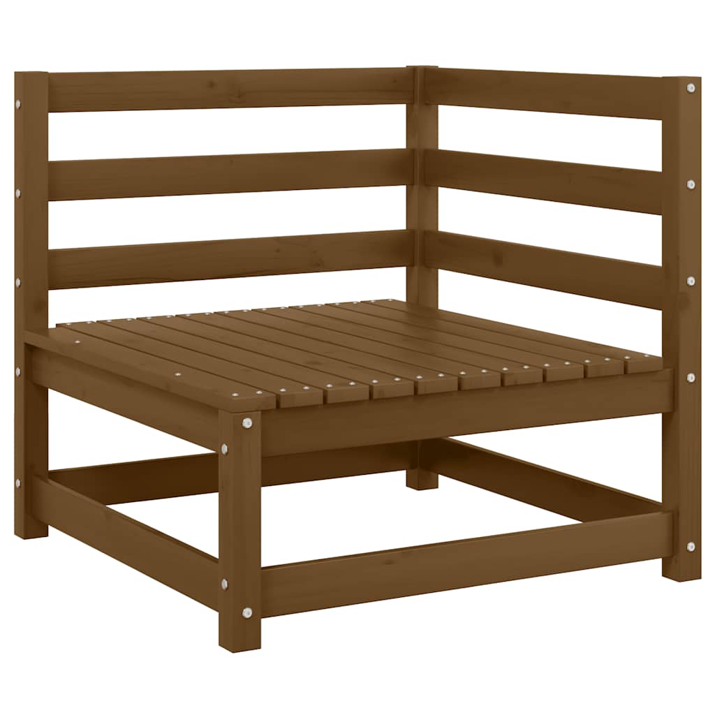 Garden Corner Sofas 2 pcs Honey Brown Solid Wood Pine